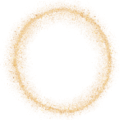 Circle Gold Glitter Cutout